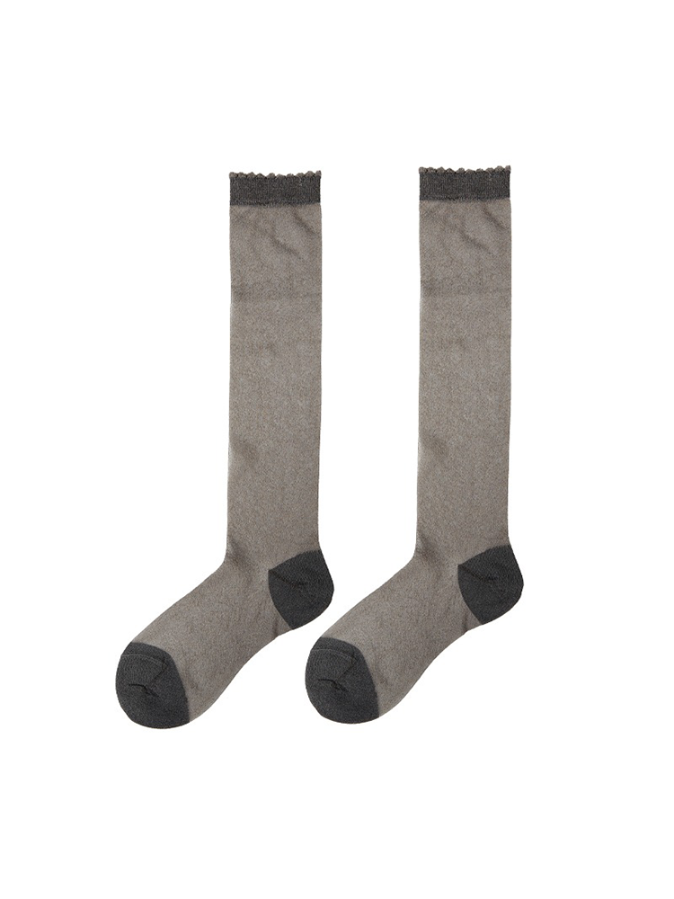Sheer Glitter Knee High Stocking for Women Nylon Trouser Socks - Yangma