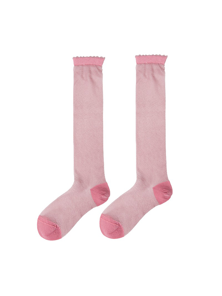 Sheer Glitter Knee High Stocking for Women Nylon Trouser Socks - Yangma