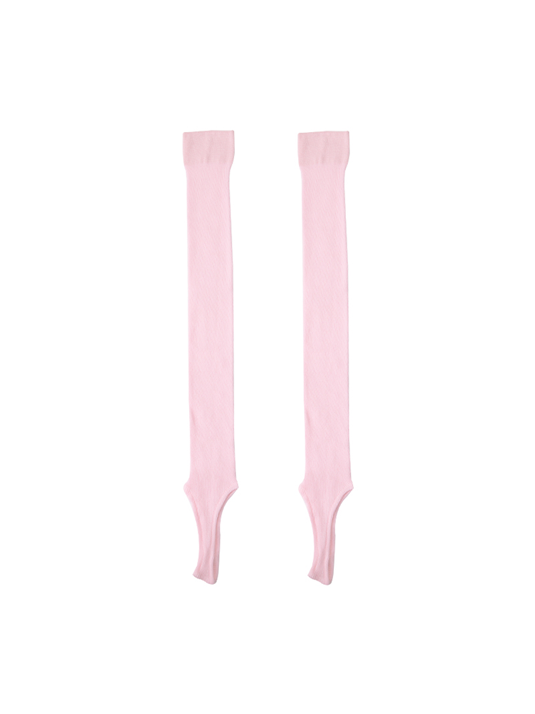 Solid Bowknot Knit Tipi Toe Women's Stirrup Yoga Socks Lightweight Knee-High - Yangma