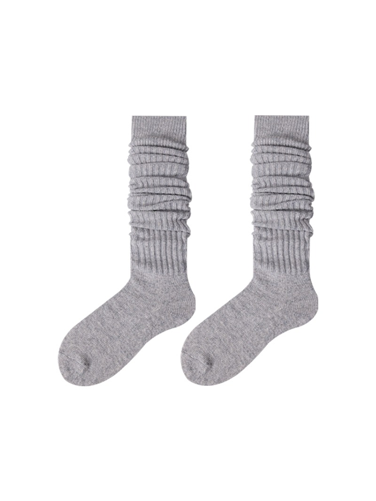 Women's Thigh Knee High Socks Boot Stocking Ribbed Knit Leg Warmers - Yangma