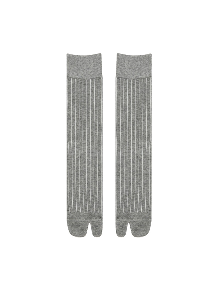 Tabi Socks Pairs of Crew Split Toe for Women Breathable Stripe Mid-Length Ankle - Yangma
