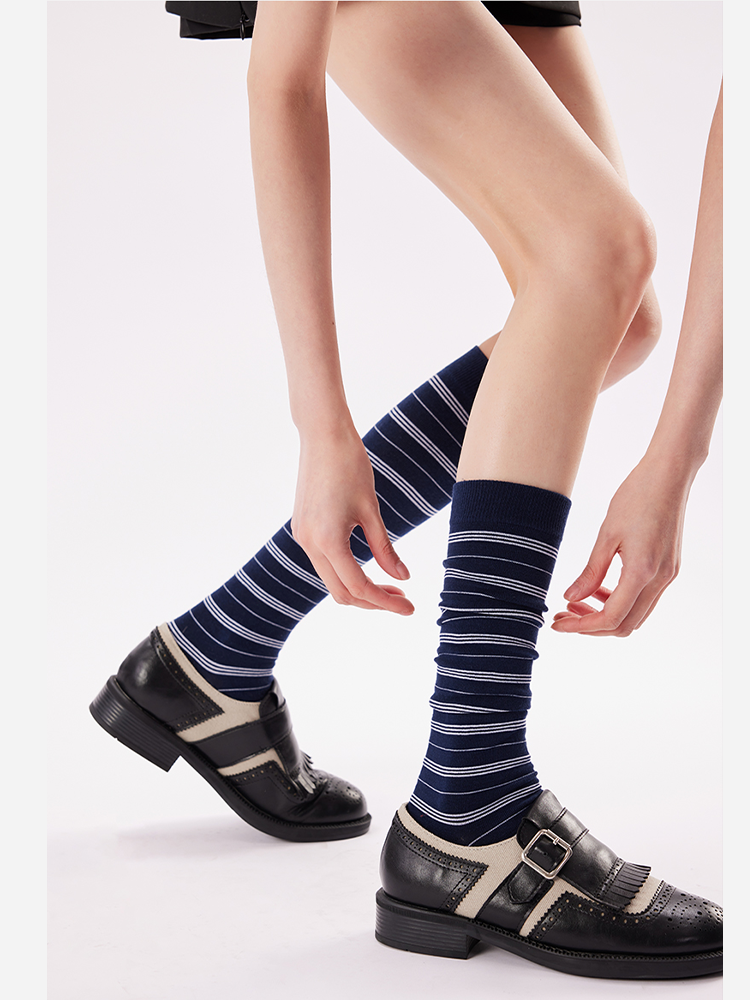 Striped Slim Leg Socks