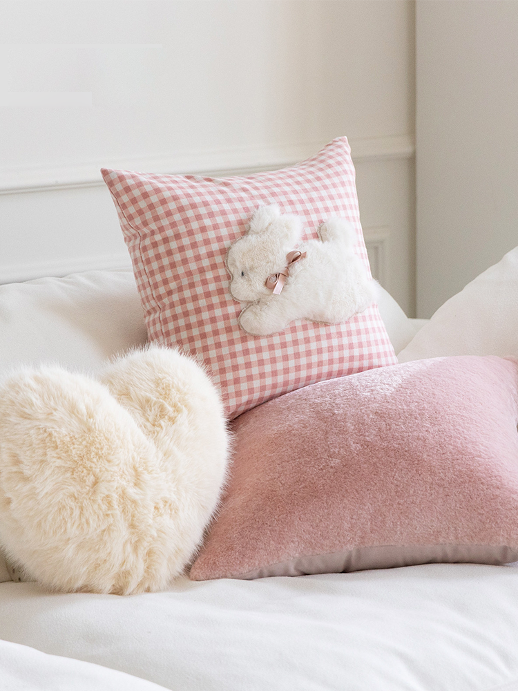 Pink Cute Decorative Throw Pillow for Sofa and Bedroom