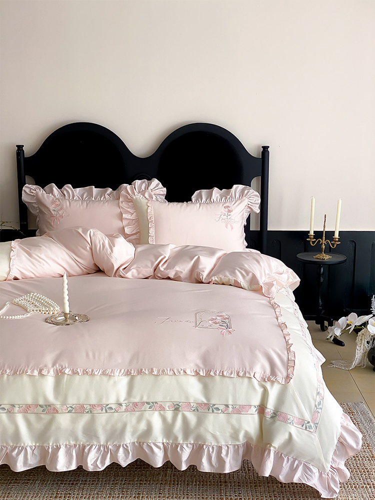 Luxury Princess Bedding Set Long Staple Cotton Flat Sheet