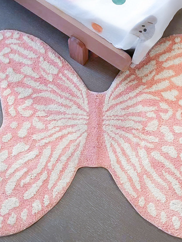 Luxury Butterfly Thick Accent Rugs Irregular Shape