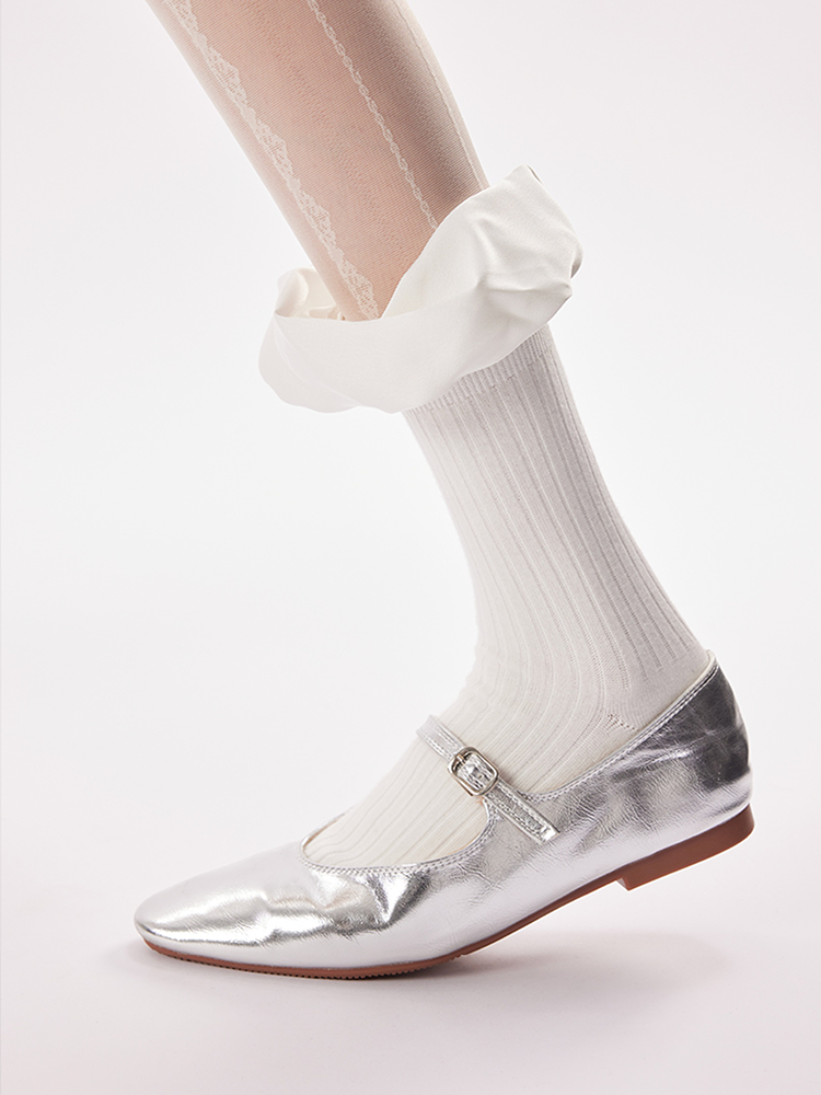 Satin Floral Lolita Socks