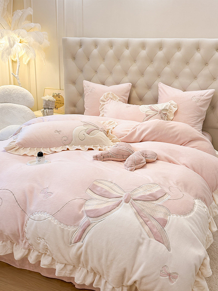 Romantic Princess Ultra Soft Plush Fleece Bedding Set Flat Sheet