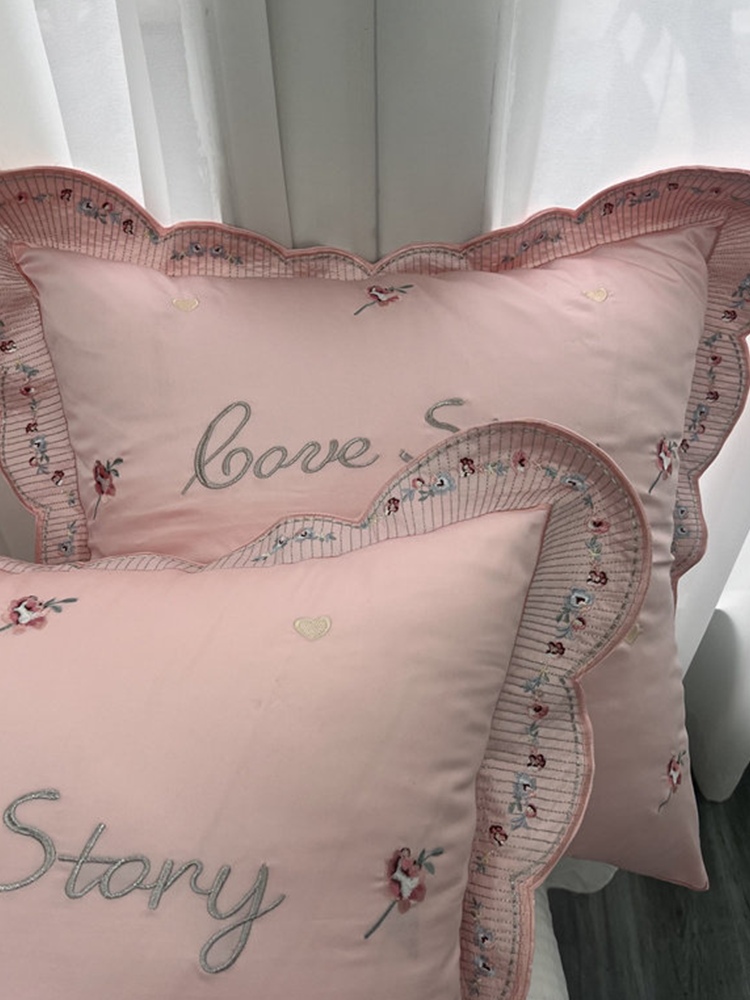 Long Staple Cotton Embroidered Throw Pillow Cushion