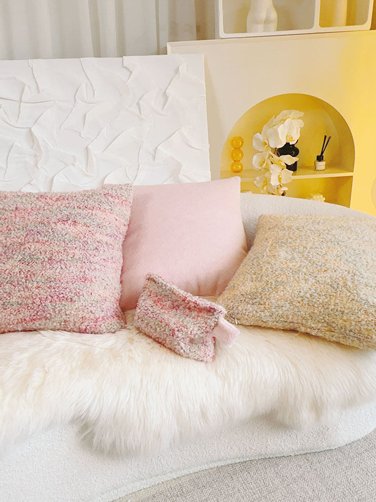 Pink French Romantic Decorative Pillow for Living Room Bedroom