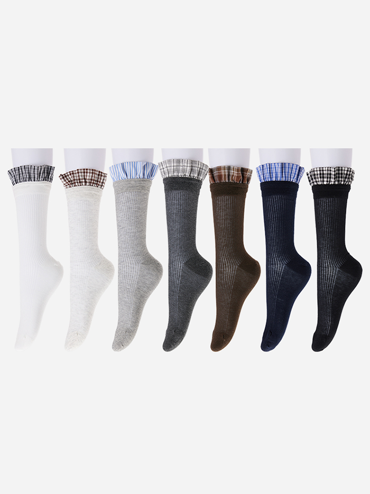 Plaid Lace Ballet Socks