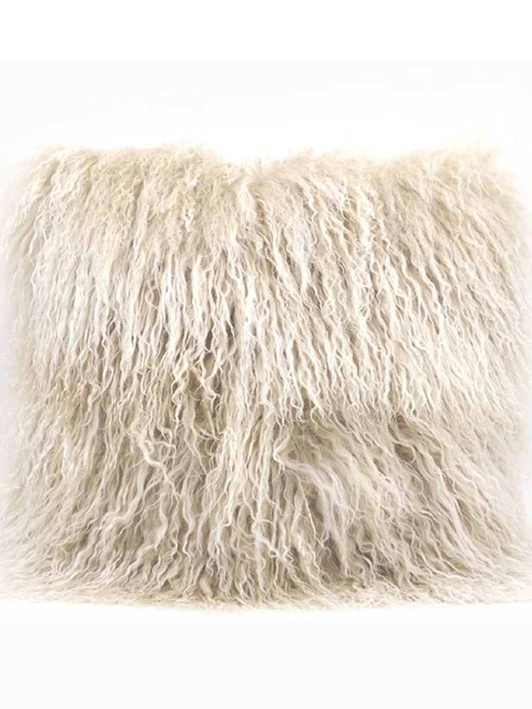Natural Lambswool Throw Pillow French Luxury Style