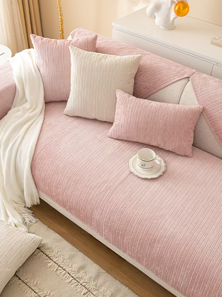 Solid Color Luxury Chenille Throw Pillow Cushion