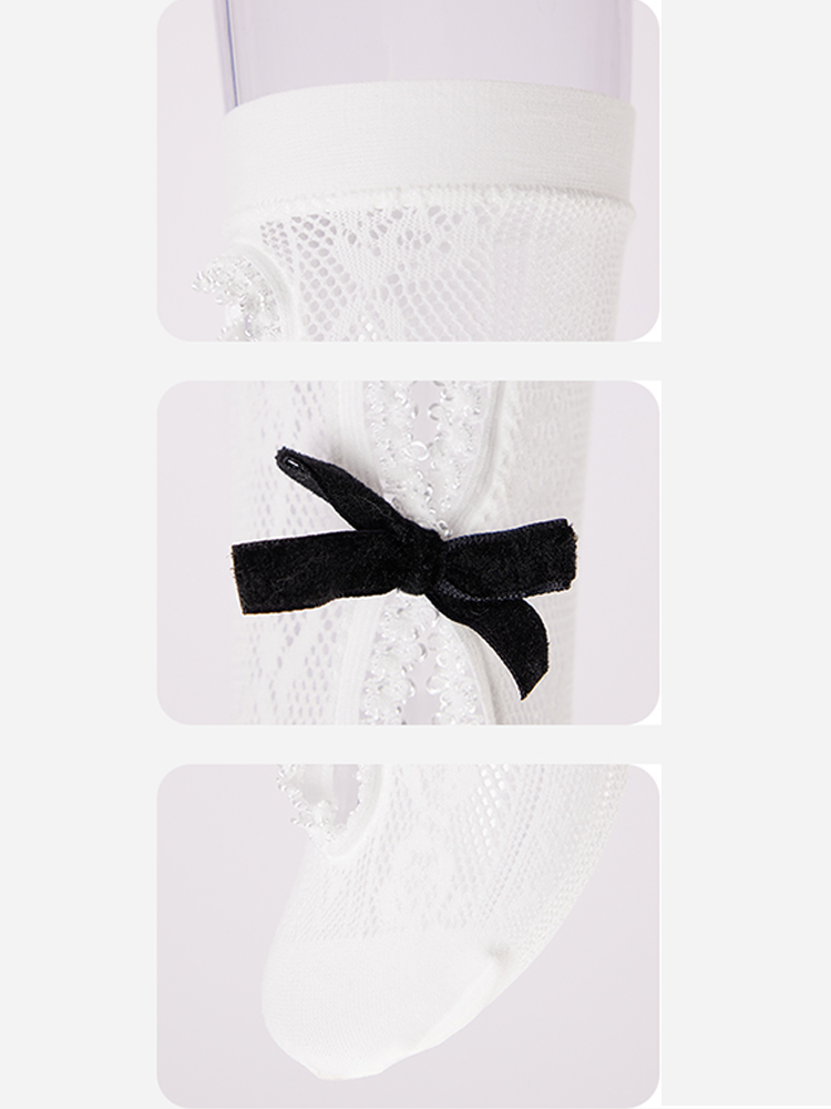 Lace Bow Ruffle Crew Socks – Balletcore Lolita Style