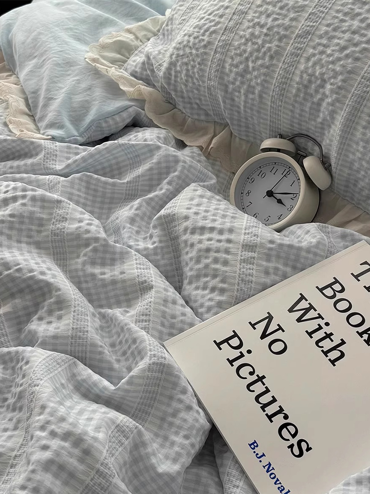 Ultra Soft Washed Cotton-Like Bedding Set Princess Lace Fitted Sheet