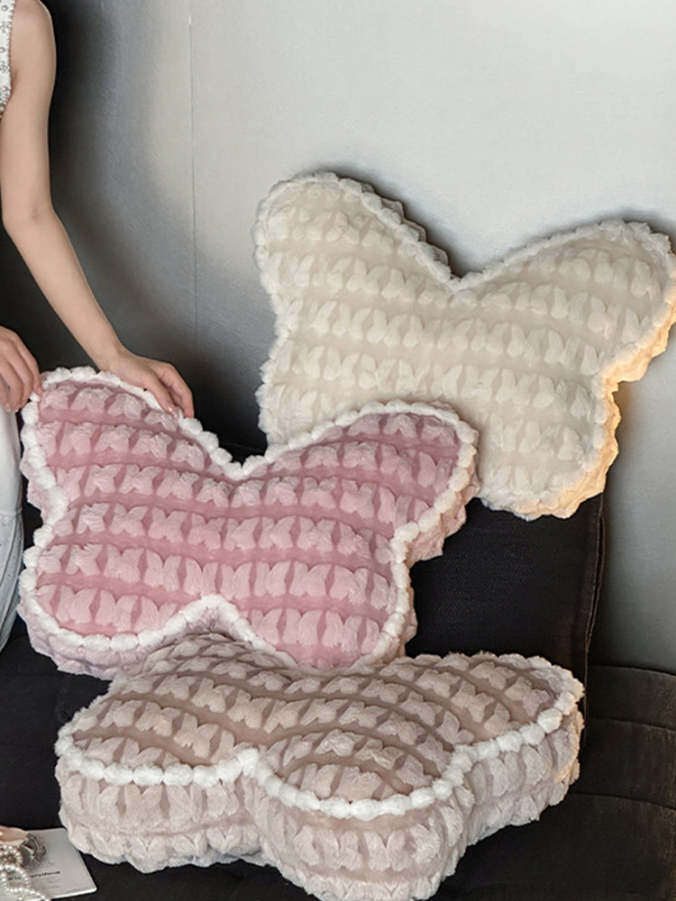 Winter Luxury Butterfly Decorative Throw Pillow