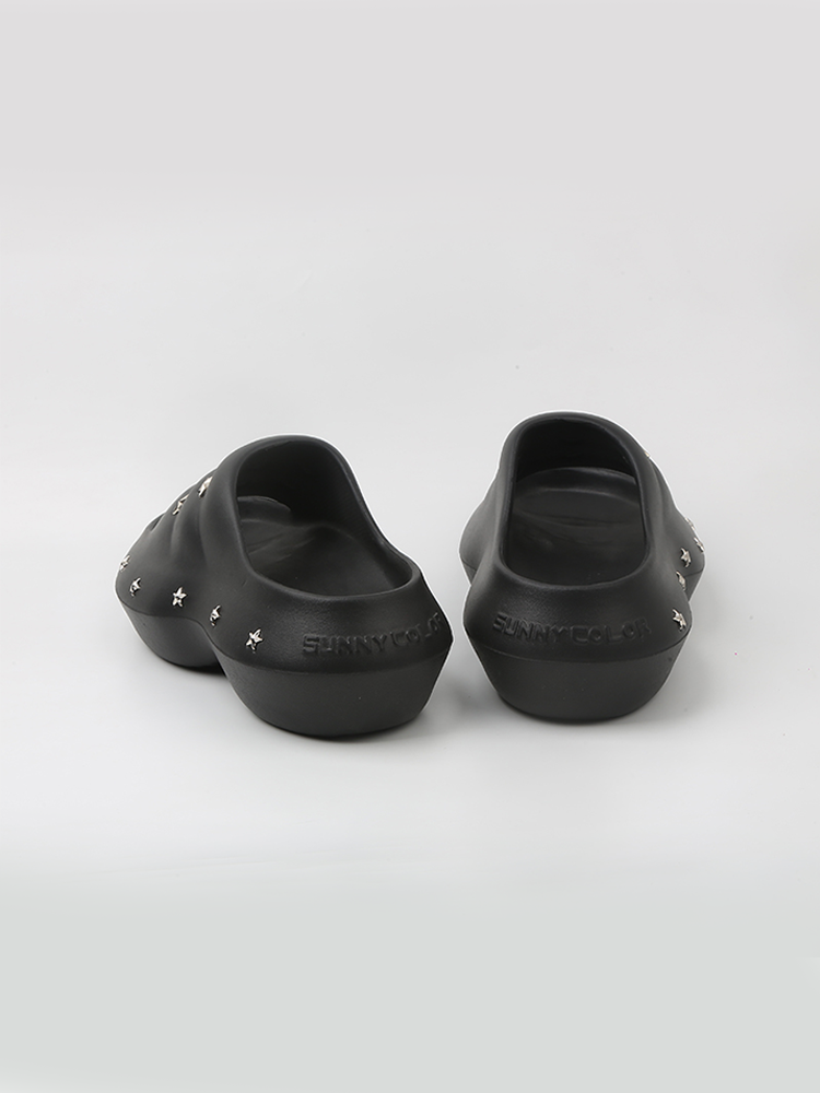 Star Platform Chunky Slides – Punk Style Soft Sole Sandals