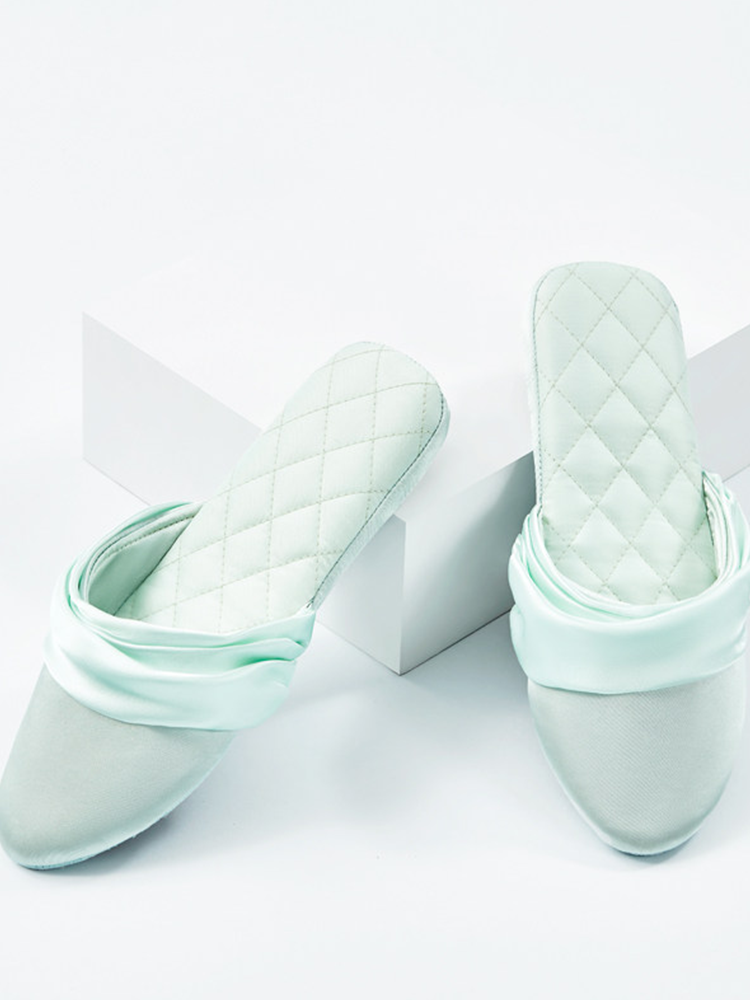 Minimalist Satin House Slippers Soft Breathable Non Slip Quiet