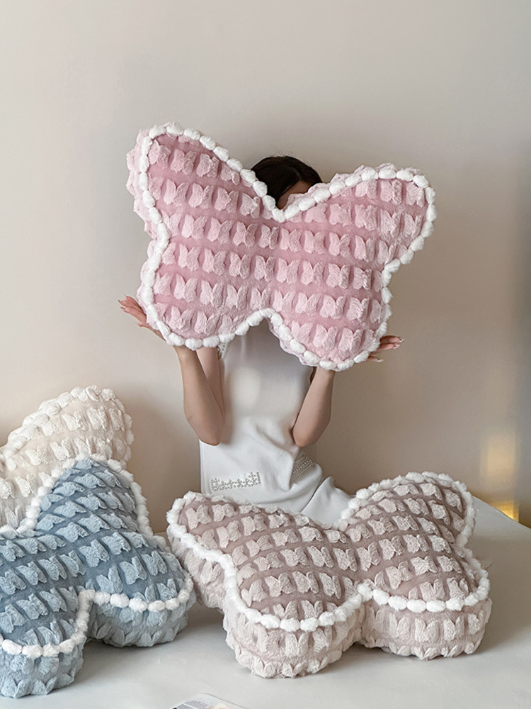 Winter Luxury Butterfly Decorative Throw Pillow