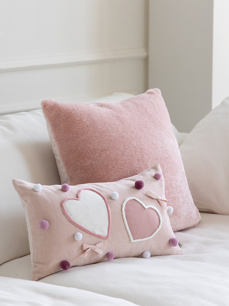Pink Cute Decorative Throw Pillow for Sofa and Bedroom
