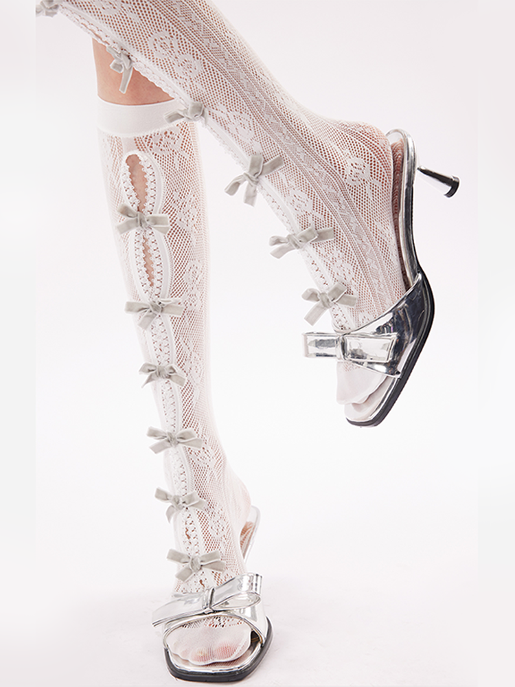 Lace Bow Ruffle Crew Socks – Balletcore Lolita Style