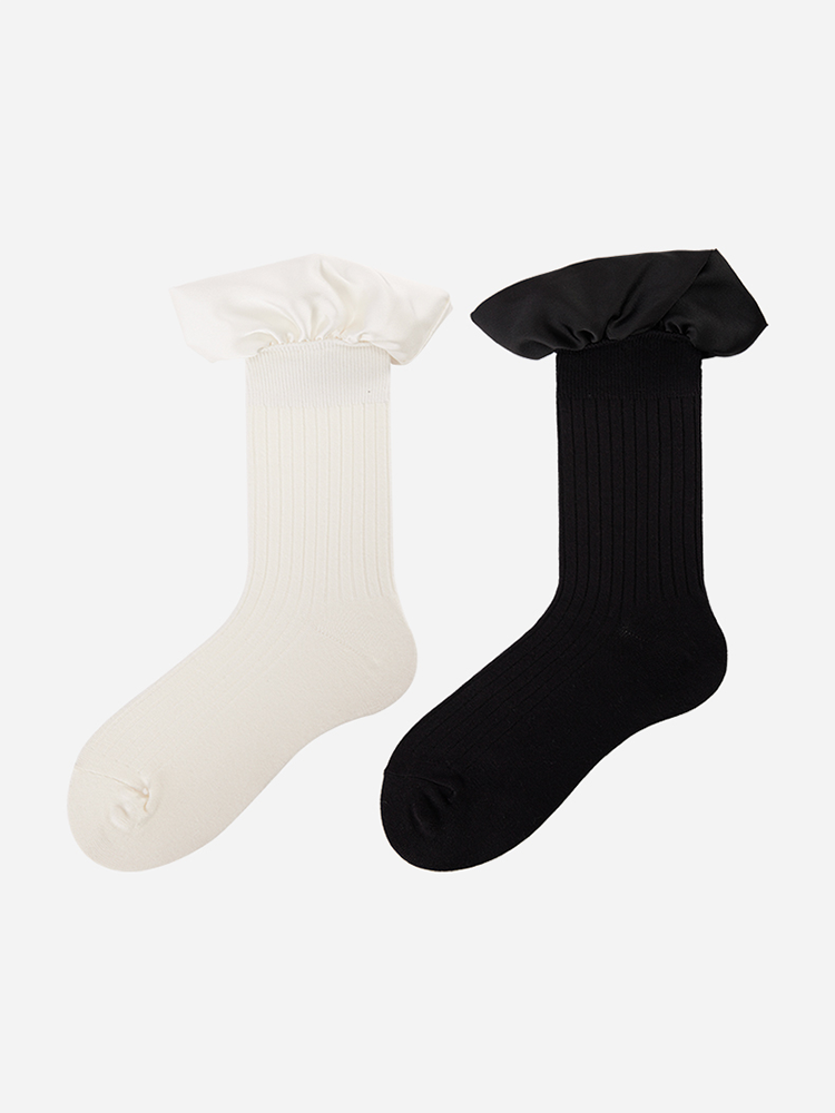 Satin Floral Lolita Socks