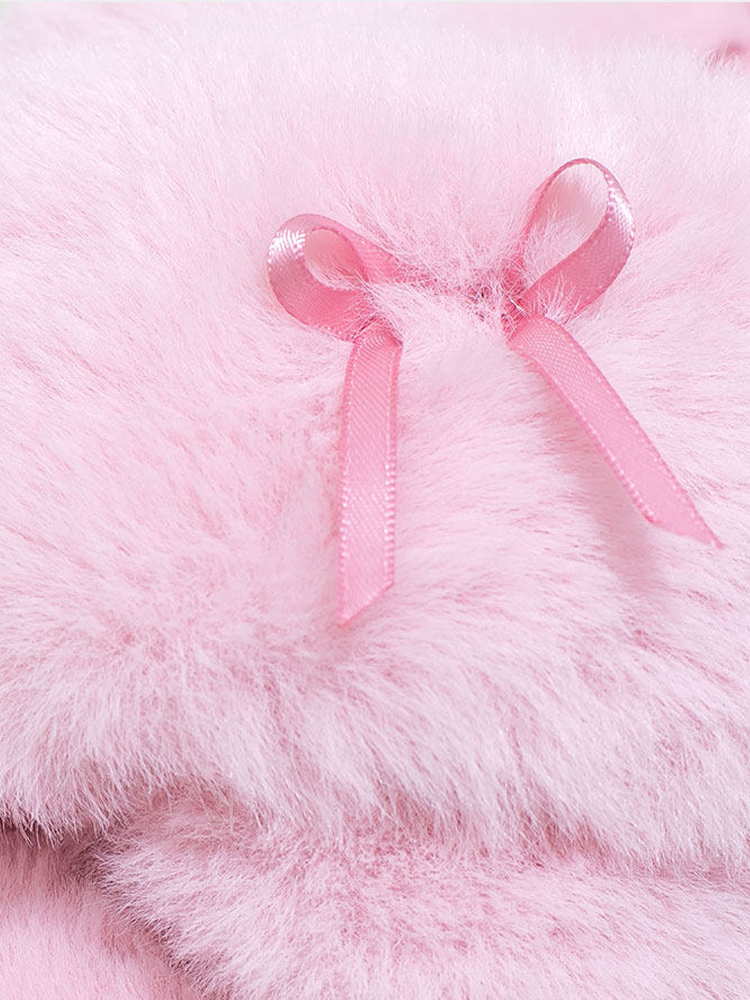 Winter Sweet Bow Cotton House Slippers