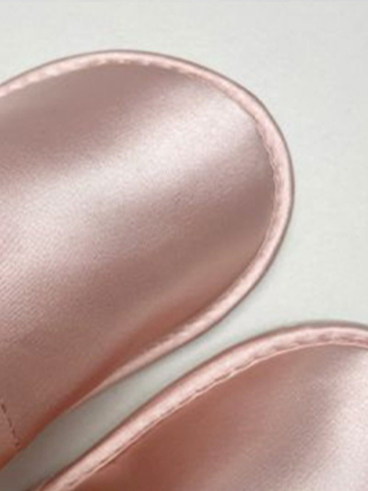 Luxury Rhinestone Bow Satin Closed-Toe House Slippers