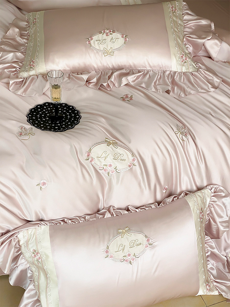 Luxury Long Staple Cotton Bedding Set High Density Silky Flat Sheet