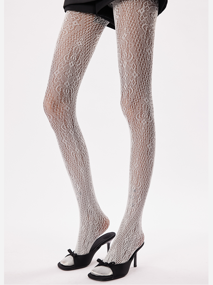 Y2K Floral Mesh Tights