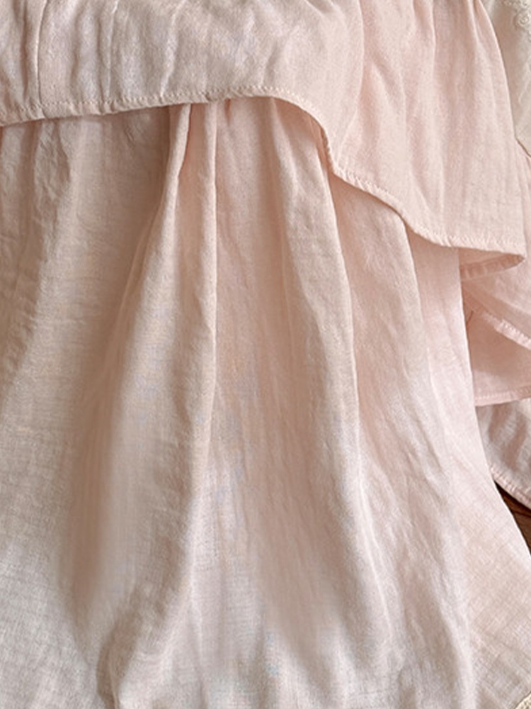 French Princess Bedding Set Double Layer Cotton Gauze Flat Sheet Bed Skirt