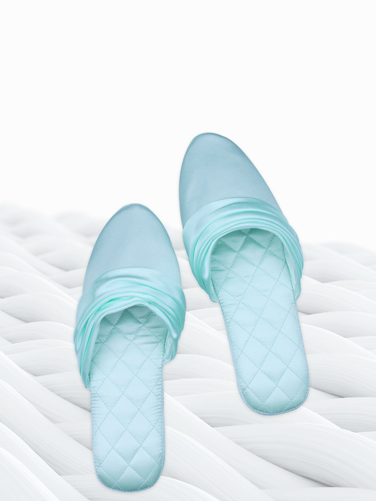 Minimalist Satin House Slippers Soft Breathable Non Slip Quiet