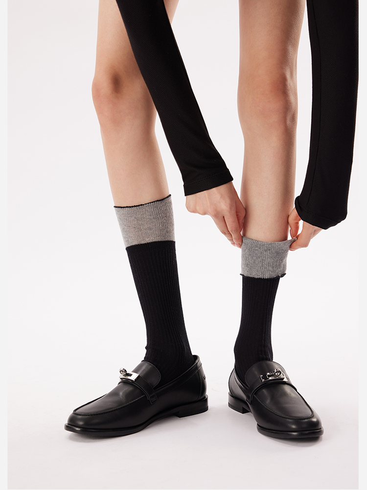 Retro Contrast Crew Socks