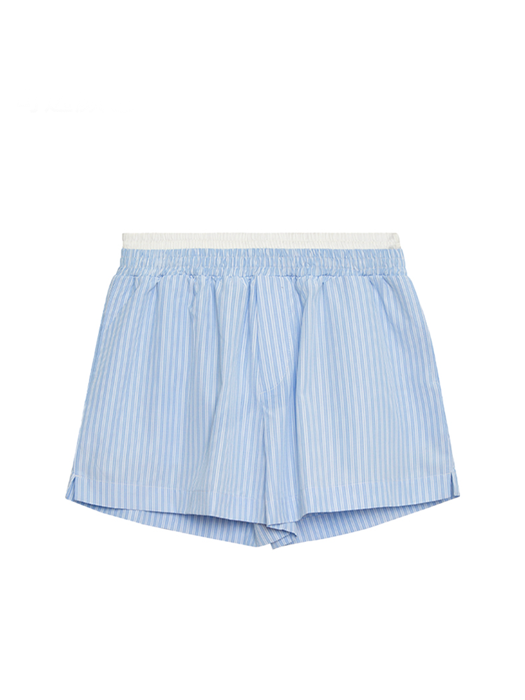 Blue Dual-Waistband Quick-Dry Summer Shorts for Women
