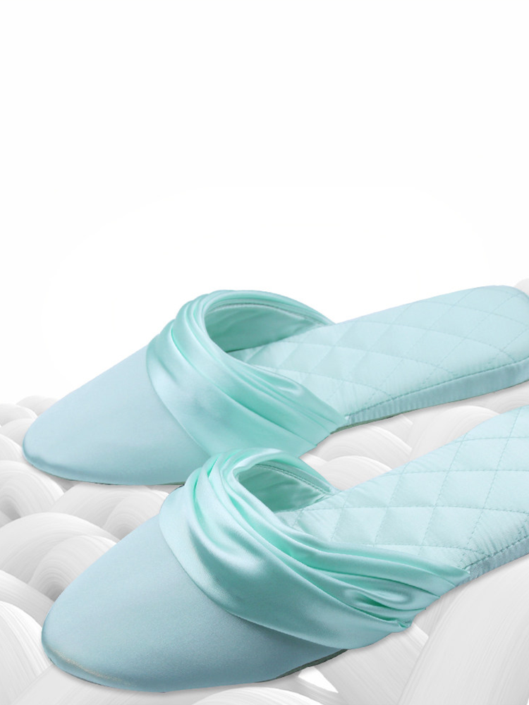 Minimalist Satin House Slippers Soft Breathable Non Slip Quiet