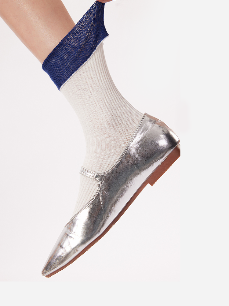 Retro Contrast Crew Socks