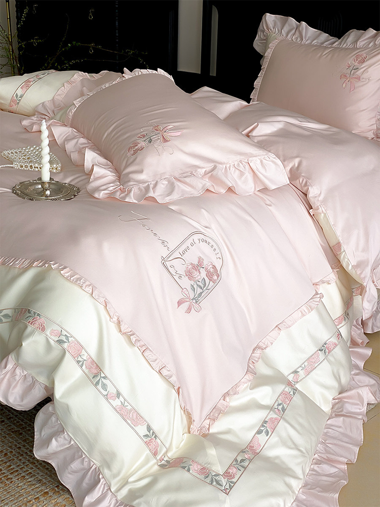 Luxury Princess Bedding Set Long Staple Cotton Flat Sheet