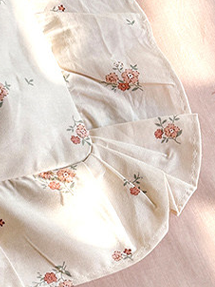 Princess Style Bedding Set Floral Ruffle Cotton Flat Sheet