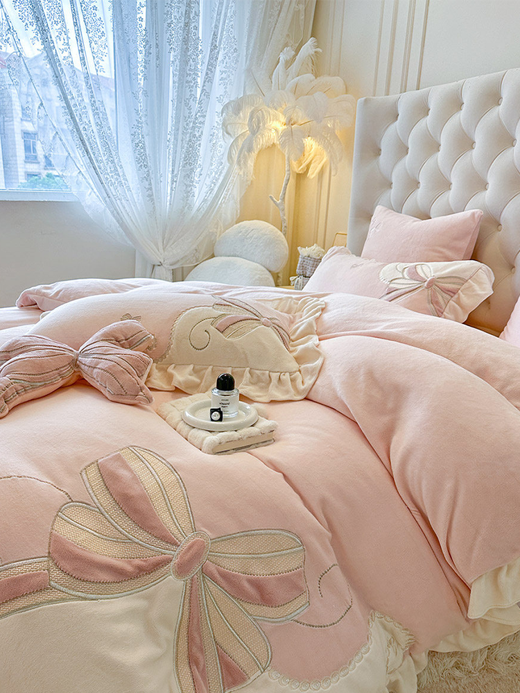 Romantic Princess Ultra Soft Plush Fleece Bedding Set Flat Sheet