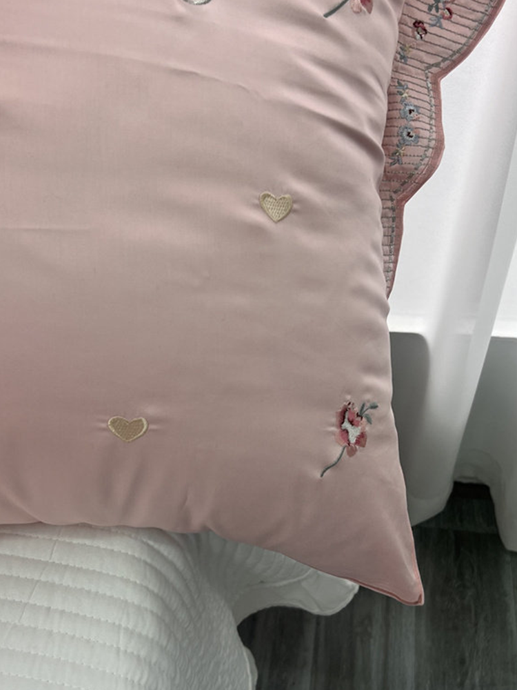 Long Staple Cotton Embroidered Throw Pillow Cushion