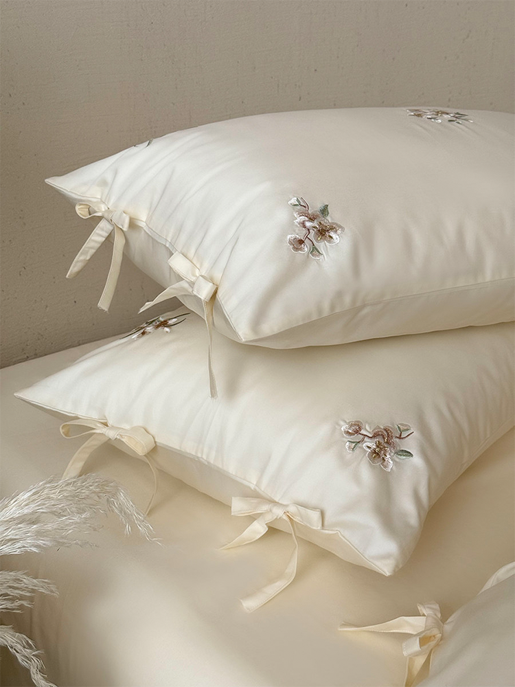 French Light Luxury Long Staple Cotton Bedding Set Elegant Flat Sheet