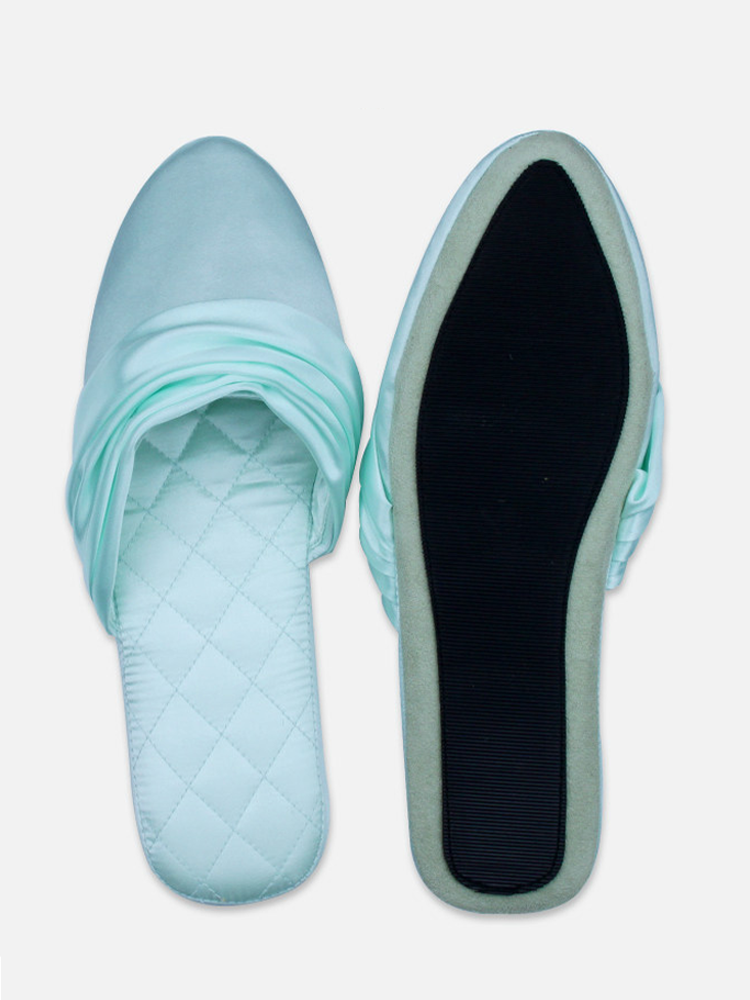 Minimalist Satin House Slippers Soft Breathable Non Slip Quiet