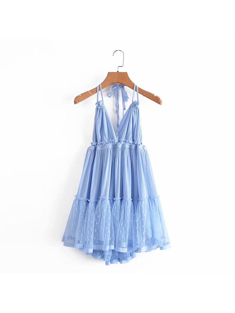 Lace Halter Backless Maxi Dress