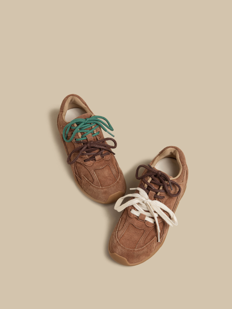 Leather Retro Chunky Trainers