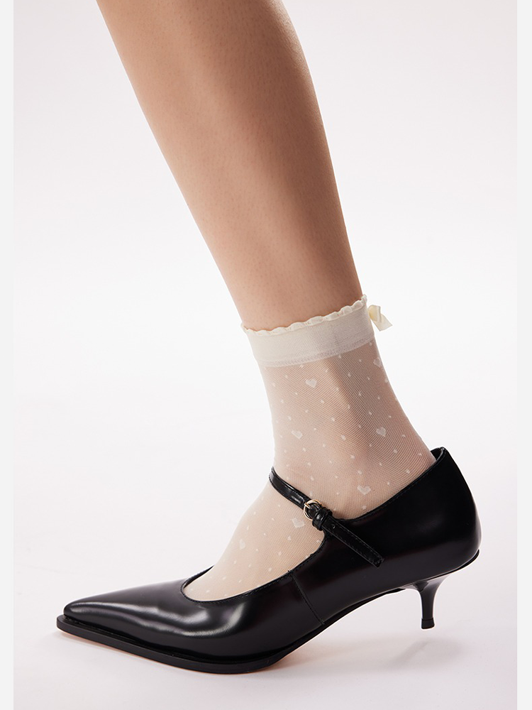 Crystal Sheer Bow Socks