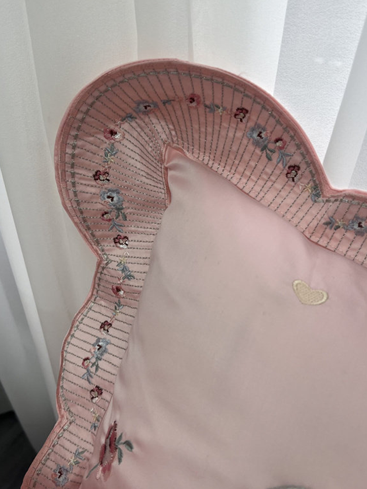 Long Staple Cotton Embroidered Throw Pillow Cushion