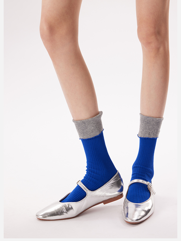 Retro Contrast Crew Socks