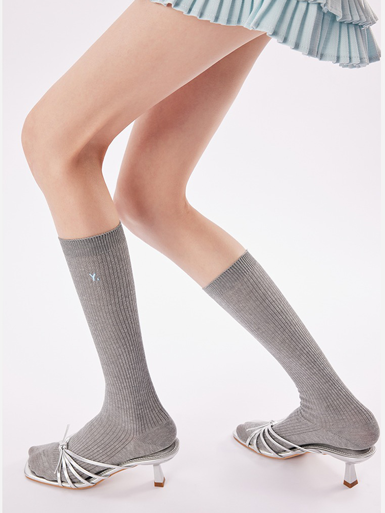 Classic Cotton Knee High Socks Summer Style