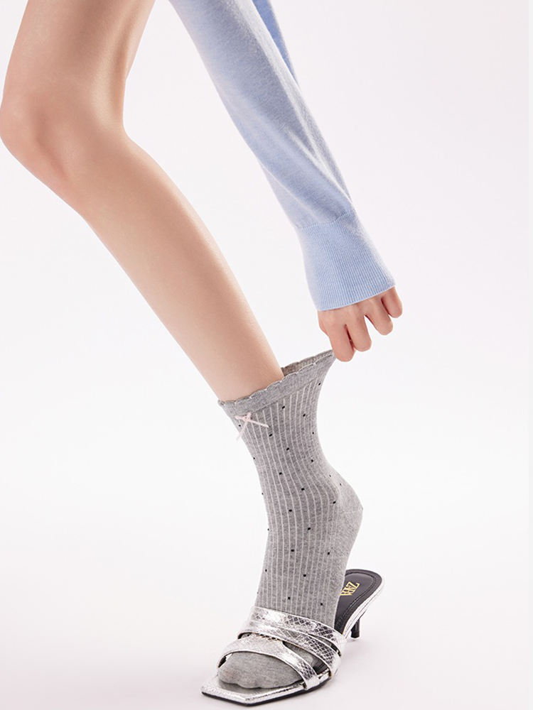 Floral Lace Stack Crew Socks