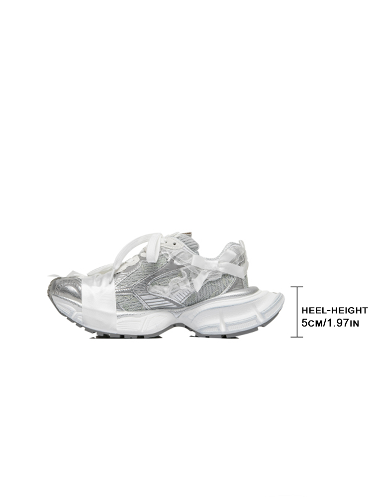 Lace Bow Platform Sneakers