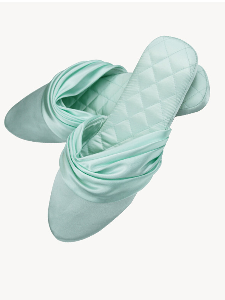 Minimalist Satin House Slippers Soft Breathable Non Slip Quiet